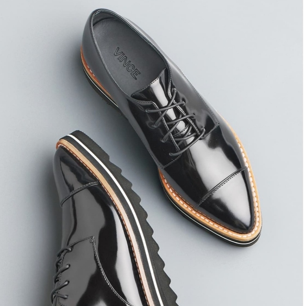Vince 'Alanis' Pointy Toe Oxford Patent Leather